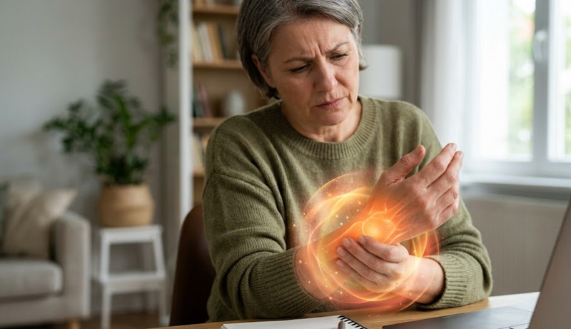 Woman suffering from wrist pain